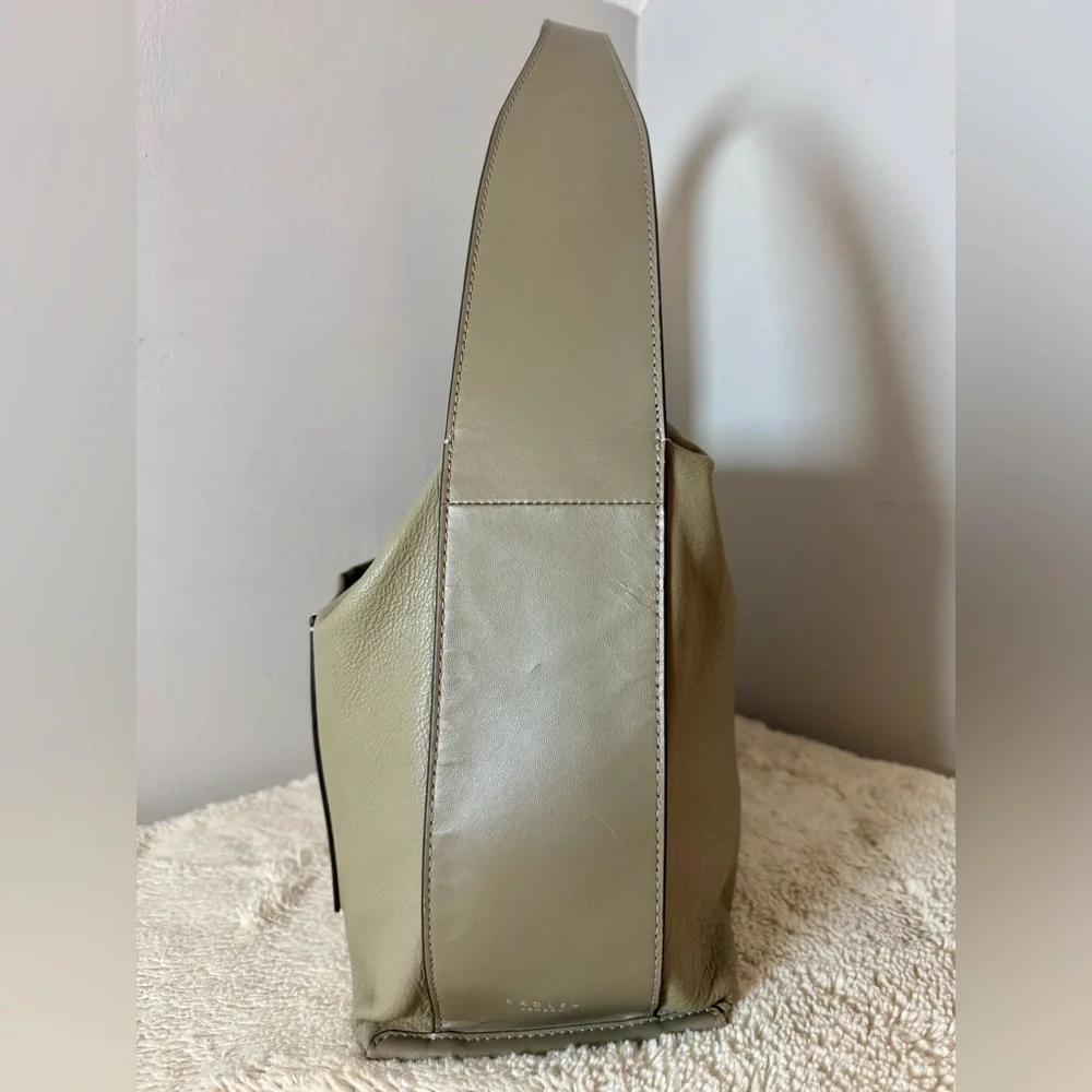 RADLEY LONDON Olive Green Leather Hobo Bag
